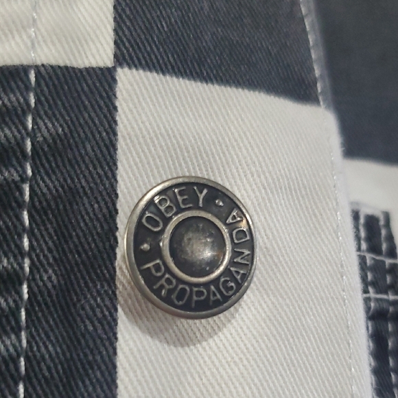 Obey Monochrome Checkered Jean Jacket - Picture 4 of 9